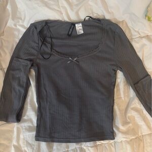 Divided Gray Long Sleeve Top